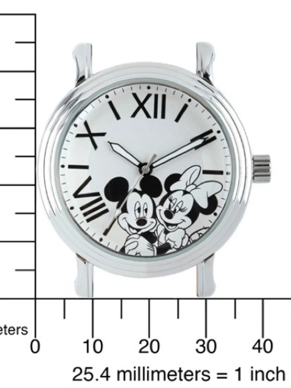 Disney Adult Mickey & Minnie Mouse Black Leather Watch (XWA6739)